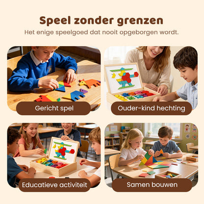 🎁Vroege kerstuitverkoop 50% KORTING🔥Houten magnetische patroonblokkenpuzzel set🧩