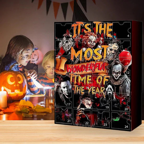 Halloween advent calendar with horror movie characters