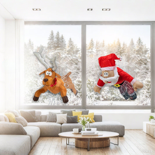 Crashing reindeer and Santa Claus set