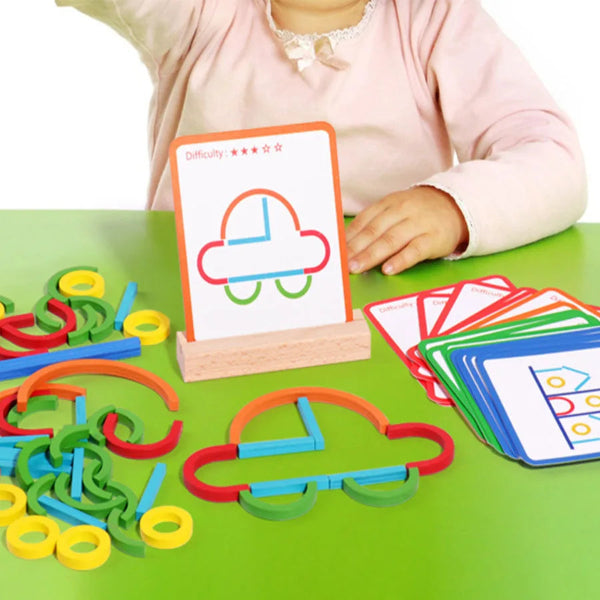 Sticks & Rings – Smart & Creative – Wooden Shapes Puzzle