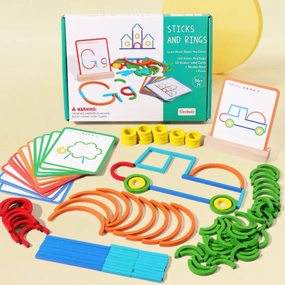 Sticks & Rings – Smart & Creative – Wooden Shapes Puzzle