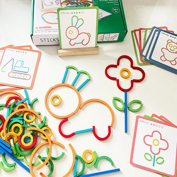 Sticks & Rings – Smart & Creative – Wooden Shapes Puzzle