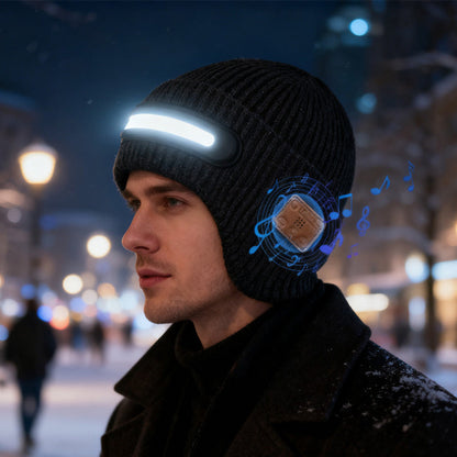 Rechargeable Beanie with Bluetooth and Light